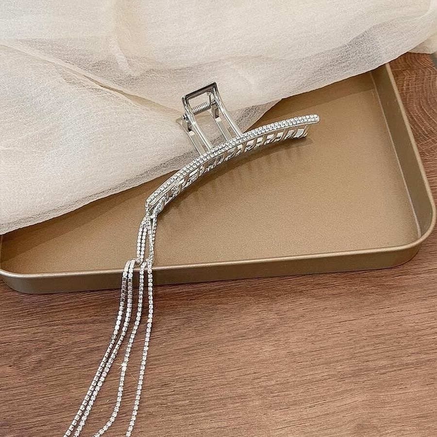 Kẹp Tóc Hợp Kim Đính Đá Lấp Lánh Sang Trọng Cho Nữ