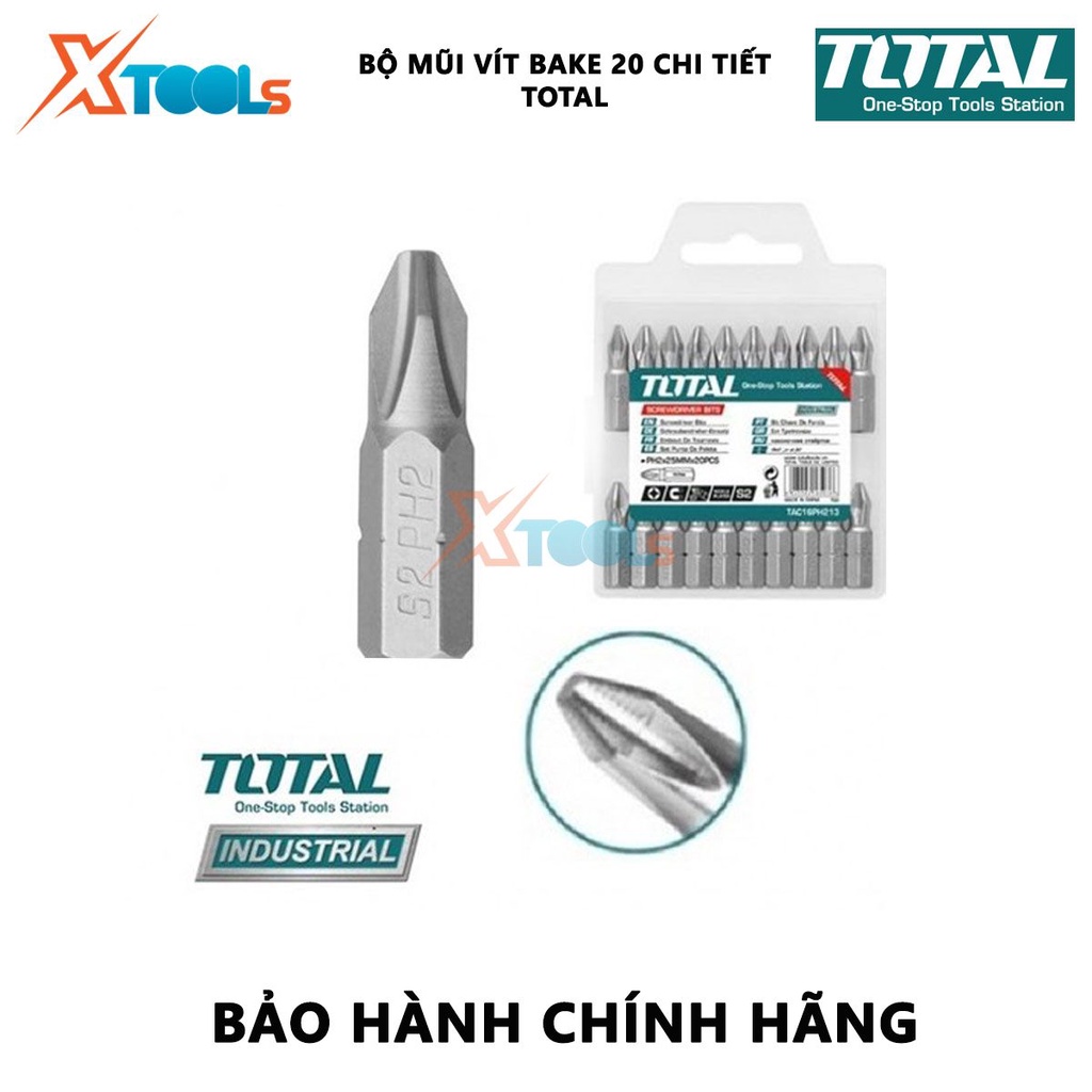 Bộ mũi vít bake TOTAL | chất liệu thép không gỉ theo công nghệ S2 [CHÍNH HÃNG] [XTOOLs]