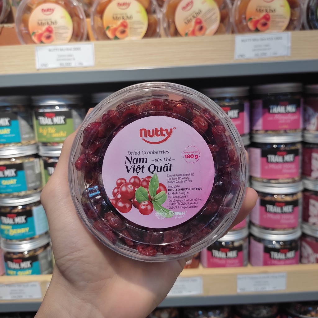 Nam Việt Quất Sấy Khô Tự Nhiên Nutty 180g - Trái Cây Sấy Không Đường Tốt Cho Sức Khỏe | Meta FreshGo