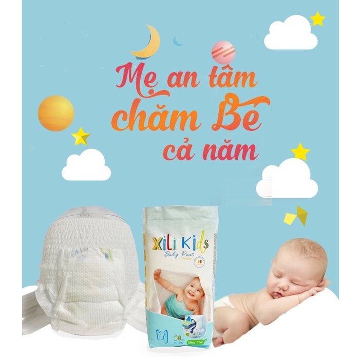 100 cái bỉm quần XILI KIDS size M l xl xxl xxxl xxxxl