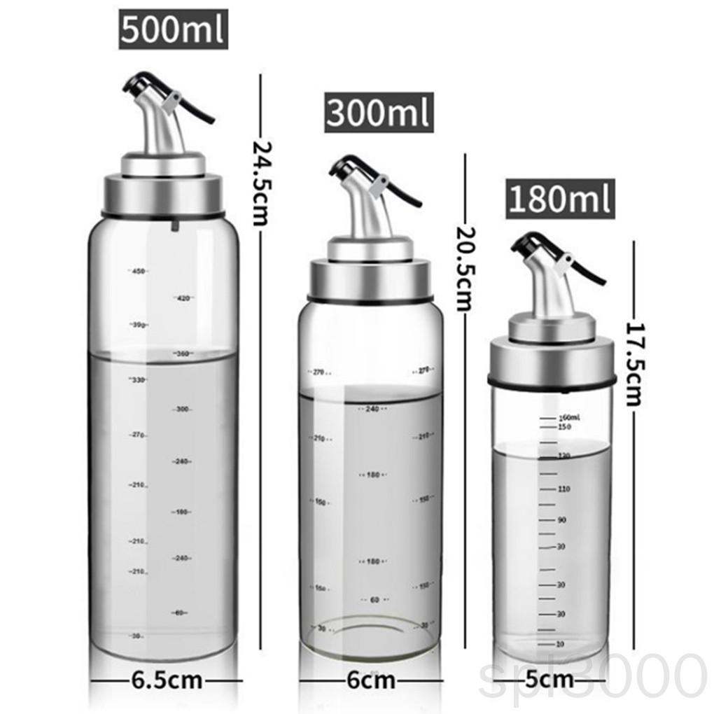 Bình Thủy Tinh Đựng Dầu / Nước Chấm 500 / 300 / 180ml