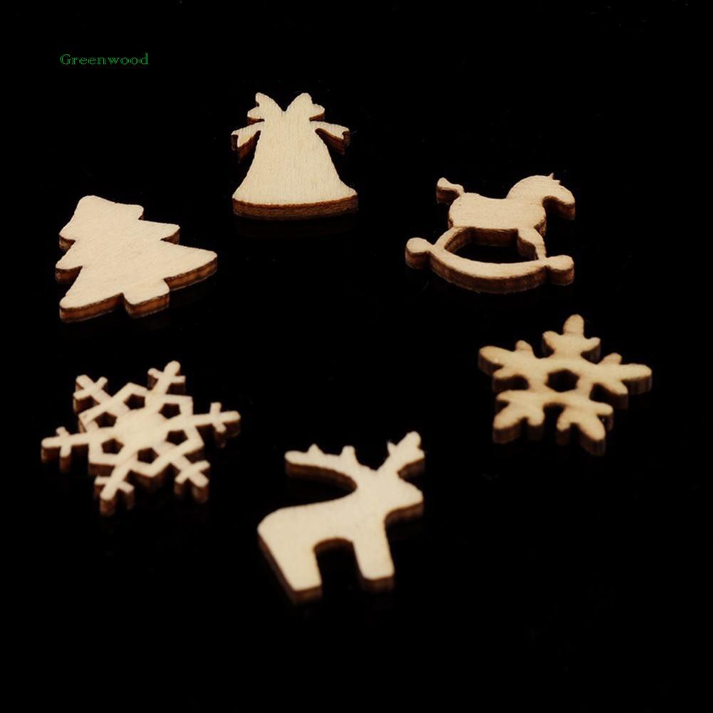 Set 50 miếng gỗ trang trí chủ đề Noel