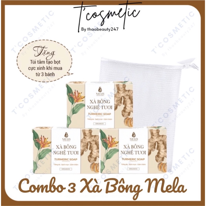 [Combo 3 Bánh] Xà Bông Nghệ Tươi Turmeric Mela