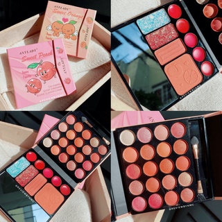 Phấn Bóp TRang Điểm Đa Năng Happy Palette Sweet Bé Cam & Bé Đào, phấn trang điểm thiết kế cute, phấn mắt nhũ, phấn má, s
