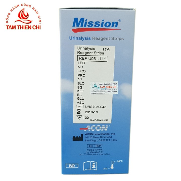 Que thử nước tiểu URS mission ACON 11 thông số hộp 100 test