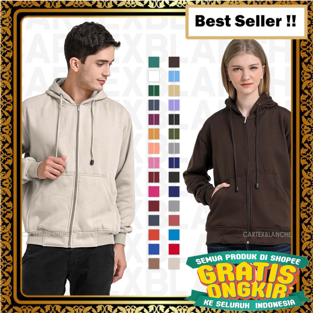 Áo Khoác Có Nón Và Khóa Kéo UNISEX SIZE M - XXL Phong Cách Hàn Quốc