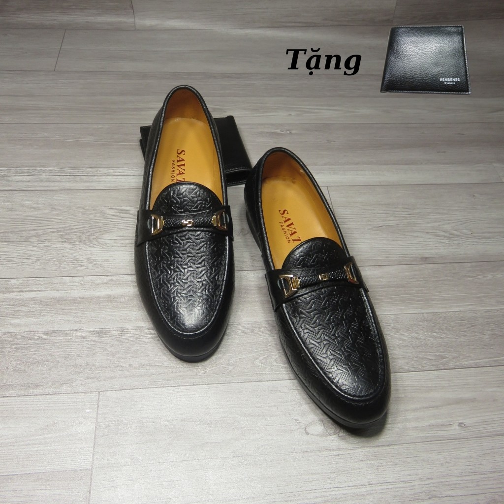 Giày Nam💘Giày Lười Nam Chất Liệu Da Bò Dập Vân Cá Sấu Bảo Hành 12 Tháng MS103