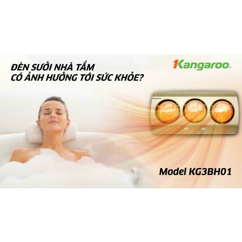 Đèn sưởi Kangaroo treo tường 3 bóng KG3BH01 - Bảo hành điện tử chính hãng