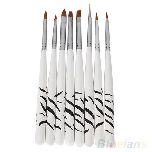 Set 8 Cọ Vẽ Móng Tay Nghệ Thuật Họa Tiết Ngựa Vằn