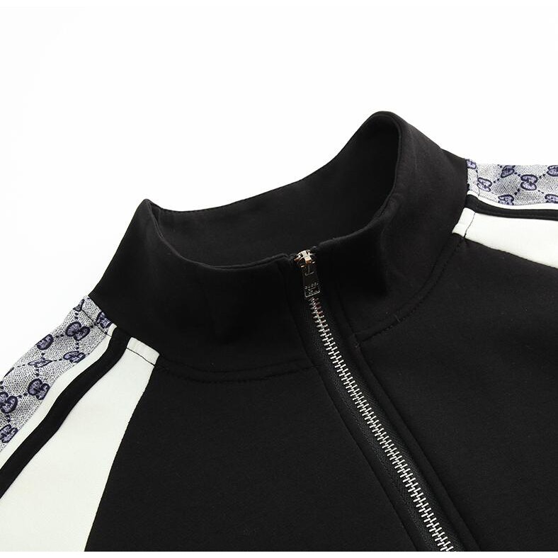 Gucc Áo Khoác cotton jacquard Phối Khóa Kéo Thời Trang unisex