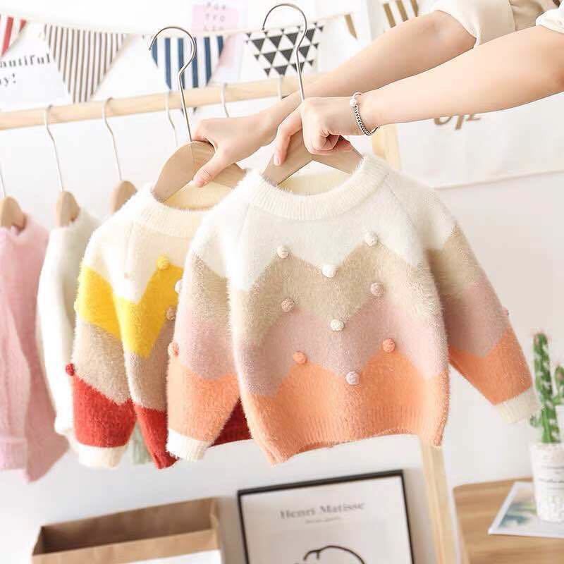 Áo Sweater Lông Chồn In Hình Gấu Pooh Thời Trang 2020 Cho Bé Mới