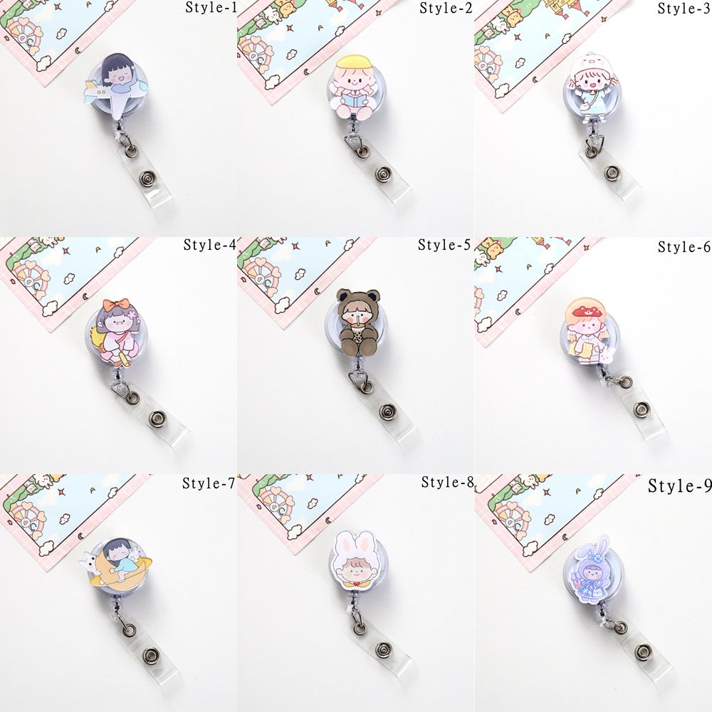 Kẹp gắn bao đựng thẻ ID co dãn thiết kế họa tiết dễ thương