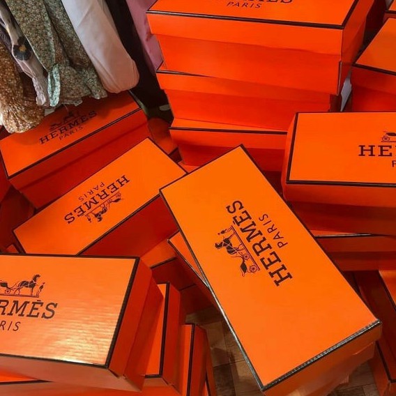 ⚡ Combo ⚡ Hộp Giấy Carton đựng giày dép Hermes + Bill thẻ + Giấy gói Nhật xịn chuẩn Fullbox TANYA