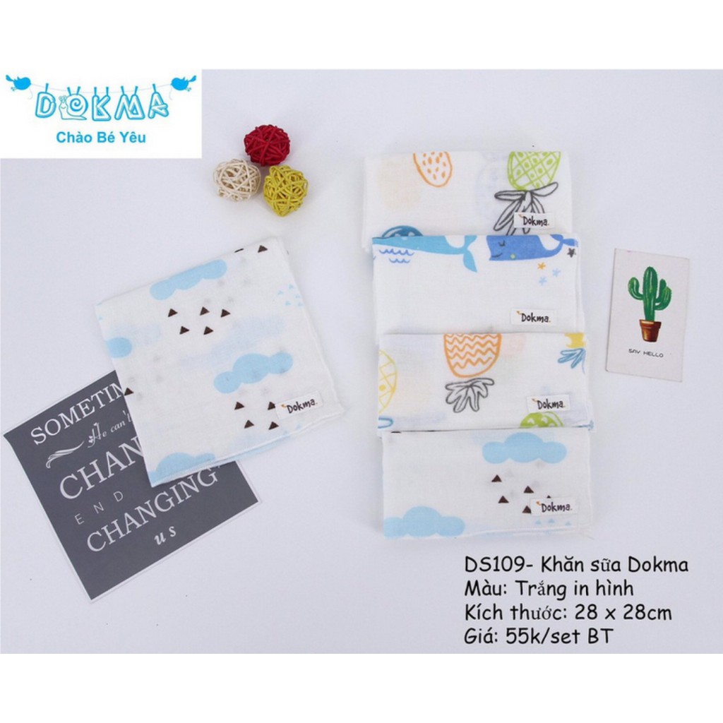 Set 5 khăn sữa xô Dokma (Kích thước 28x28cm)