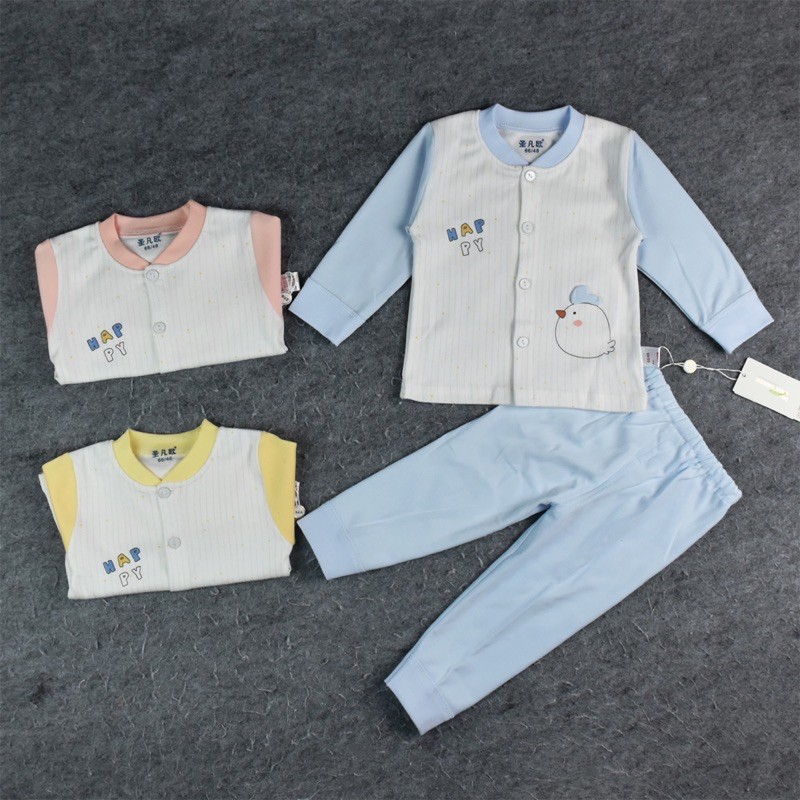 Xả Kho Bộ Mặc Nhà Cúc Giữa Hàng Quảng Châu Cho Bé Trai Và Bé Gái Từ 7kg Đến 18kg