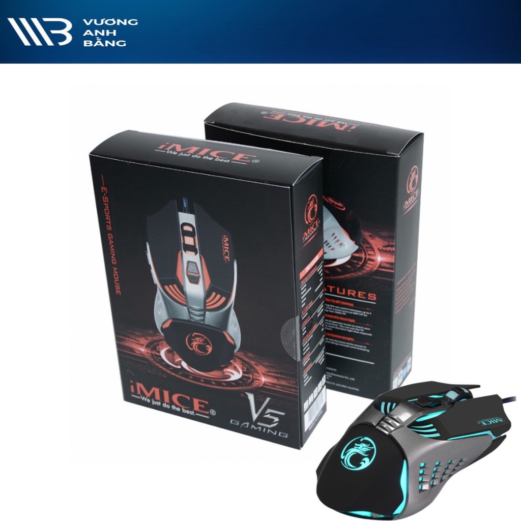 Chuột/ Mouse iMICE V5 Gaming (Dây dù - Led 7 màu)