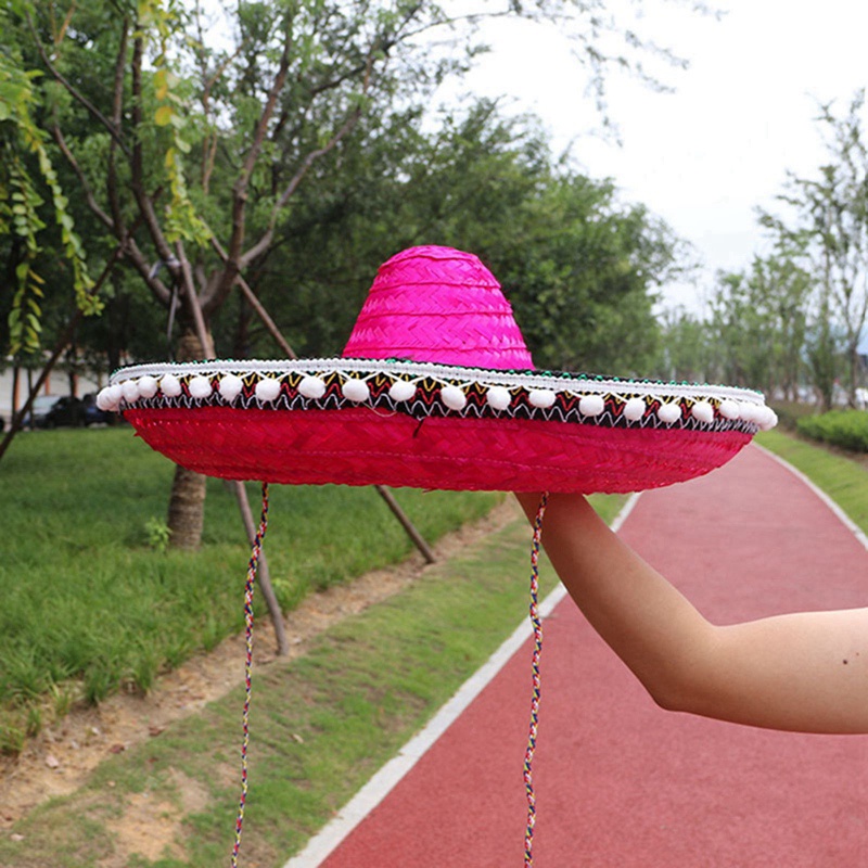 Nón Rơm Vành Rộng Nhiều Màu Sắc Phong Cách Mexico