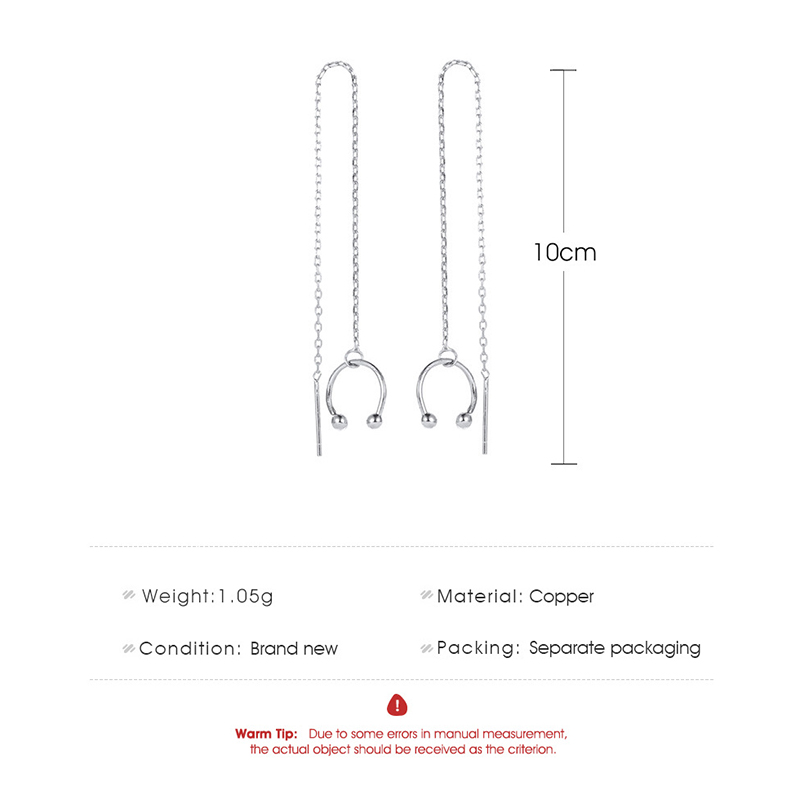 Bông Tai Dáng Dài Kiểu Chữ C Thiết Kế Đơn Giản Jp52