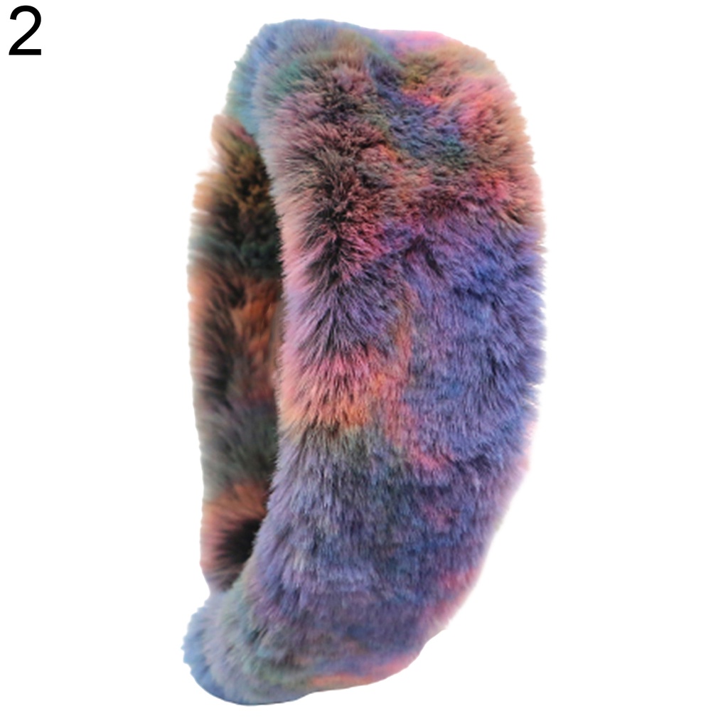 Băng Đô Lông Thỏ Nhân Tạo Nhiều Màu Phong Cách Retro Cho Nữ