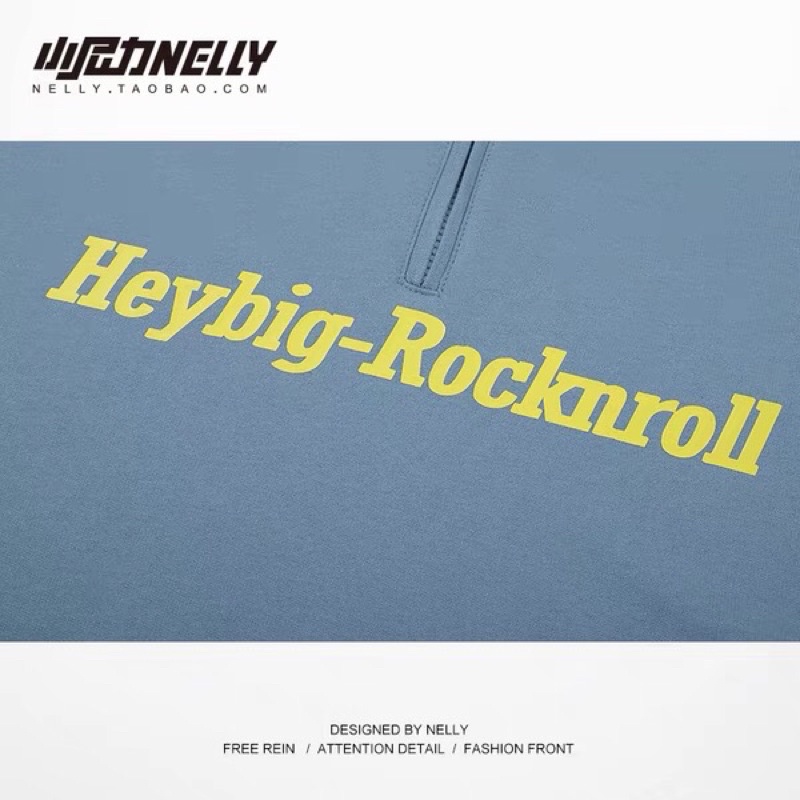 Áo sweater polo nỉ da cá sale (có sẵn) chữ vàng rocknroll