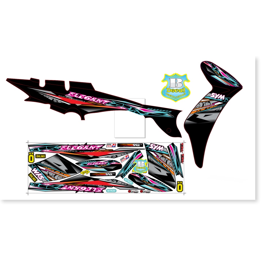 ( Quí khách vui lòng mang ra tiệm cho thợ dán ) Tem elegant 50 2016 chế đỏ đen