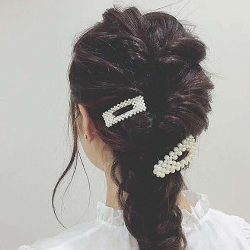 Set 3 Kẹp Tóc Kim Loại Phong Cách Hàn Quốc Sang Trọng Cho Nữ