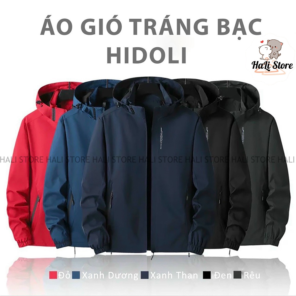 Áo khoác gió nam nữ HiDoli 2 lớp mẫu 2022, áo khoác gió chống nước nam nữ vải tráng bạc lót lưới cao cấp