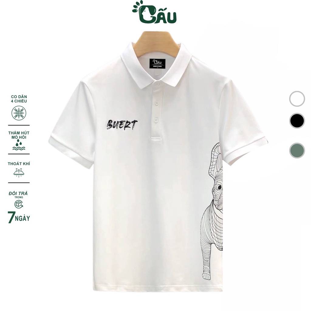 Áo thun Polo GẤU 194 Unisex vải cá sấu Poly co dãn 4 chiều dày dặn form gerular fit - PL bueoutisng