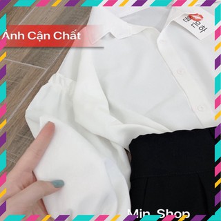 Set Quần Baggy Cạp Cao Sơ Mi Trắng