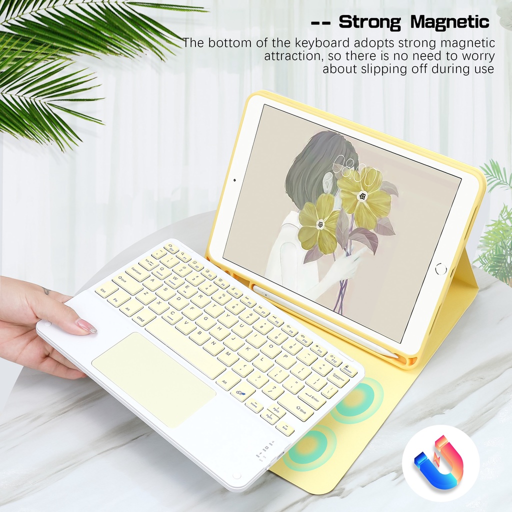 Bao da máy tính bảng kèm bàn phím không dây cho iPad 2021 2020 Air 4 10.2 7th 8th 5 6th Generation Air 3 Air 2
