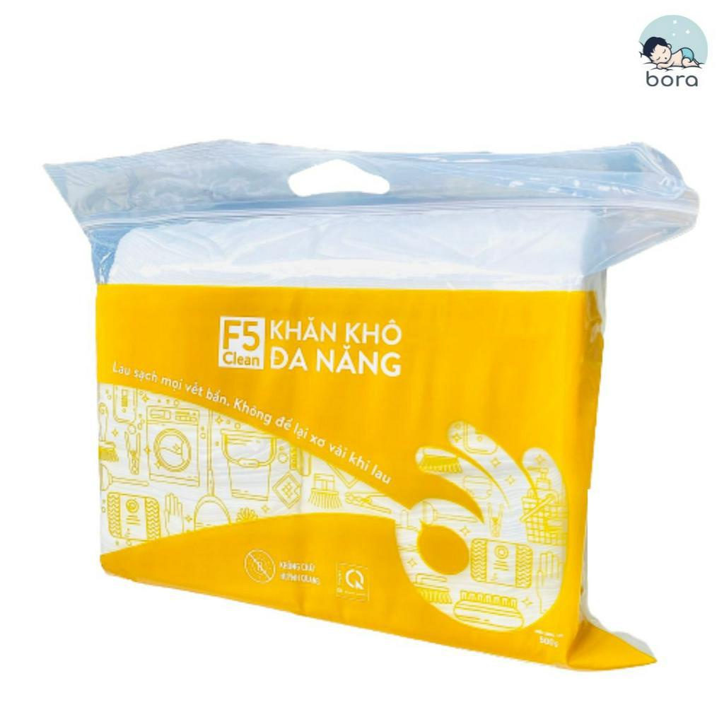 Khăn khô đa năng F5 Clean túi 500 gram mềm mịn không xơ