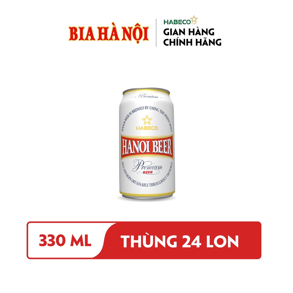 HỎA TỐC HÀ NỘI - Thùng 24 lon Hanoi Premium Beer - HABECO (330ml/lon)