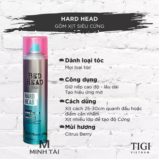 Gôm Xịt Tóc TIGI Bed Head Hard Head 385ml