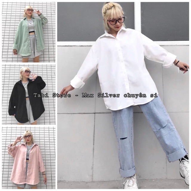 [Mã WASKT410K giảm 10K đơn 50K] Áo sơ mi dáng rộng unisex 4 màu siêu hot