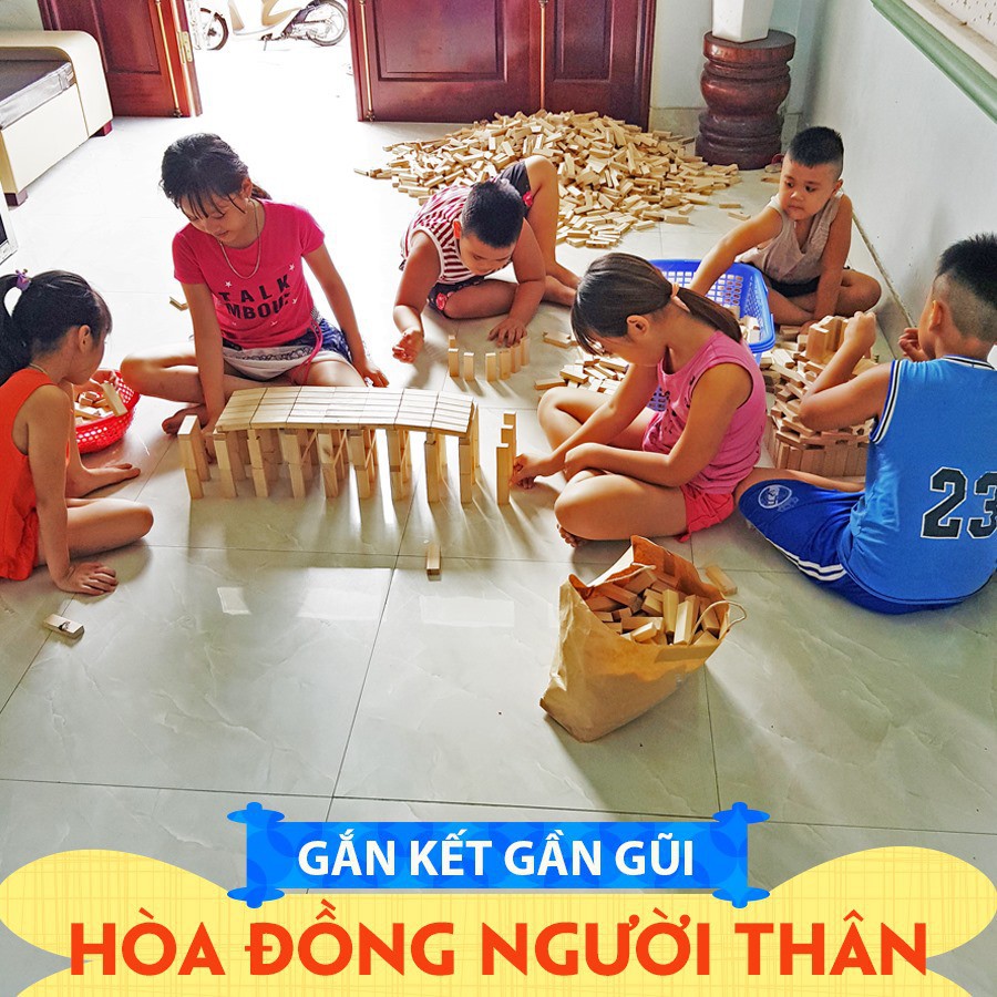 Bộ xếp hình Domino bằng gỗ