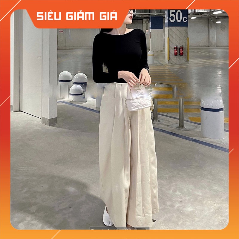 Sét Áo Thun Hở Lưng Mix Quần Suông Thụng Xếp Ly Sang Cảnh SB2069-Teen 888