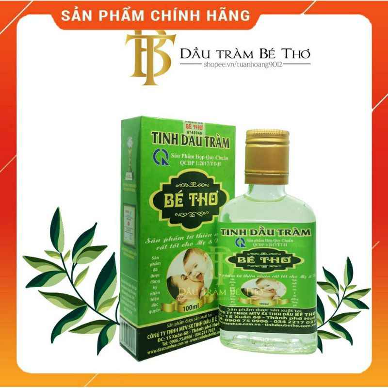 Dầu Tràm bé Thơ (có tem chống giả của Công ty TNHH MTV Sản xuất Tinh dầu Bé Thơ)