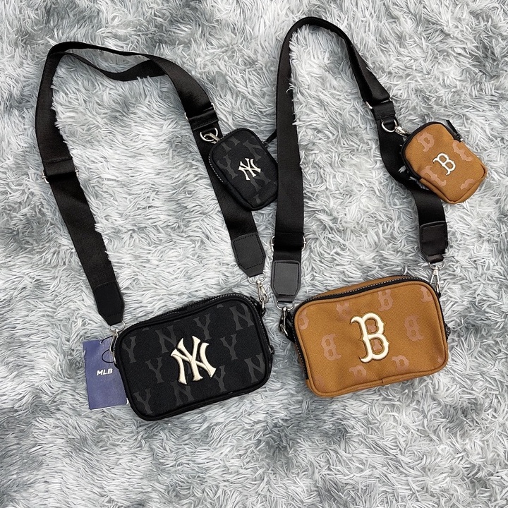 Túi đeo chéo MLB NY BOSTON MONOGRAM JACQUARD MINI CROSSBODY BAG hàng dư xịn