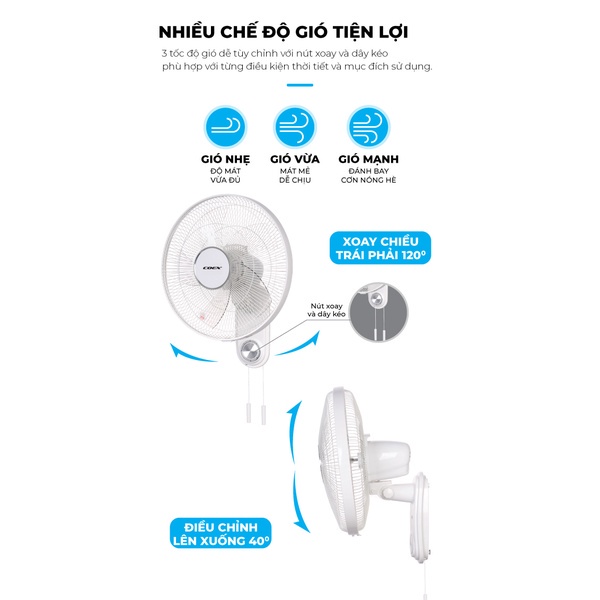 Quạt treo tường Coex CW-7210  chính hãng