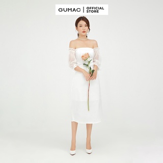 Đầm ôm nữ GUMAC màu trắng sang trọng DB541