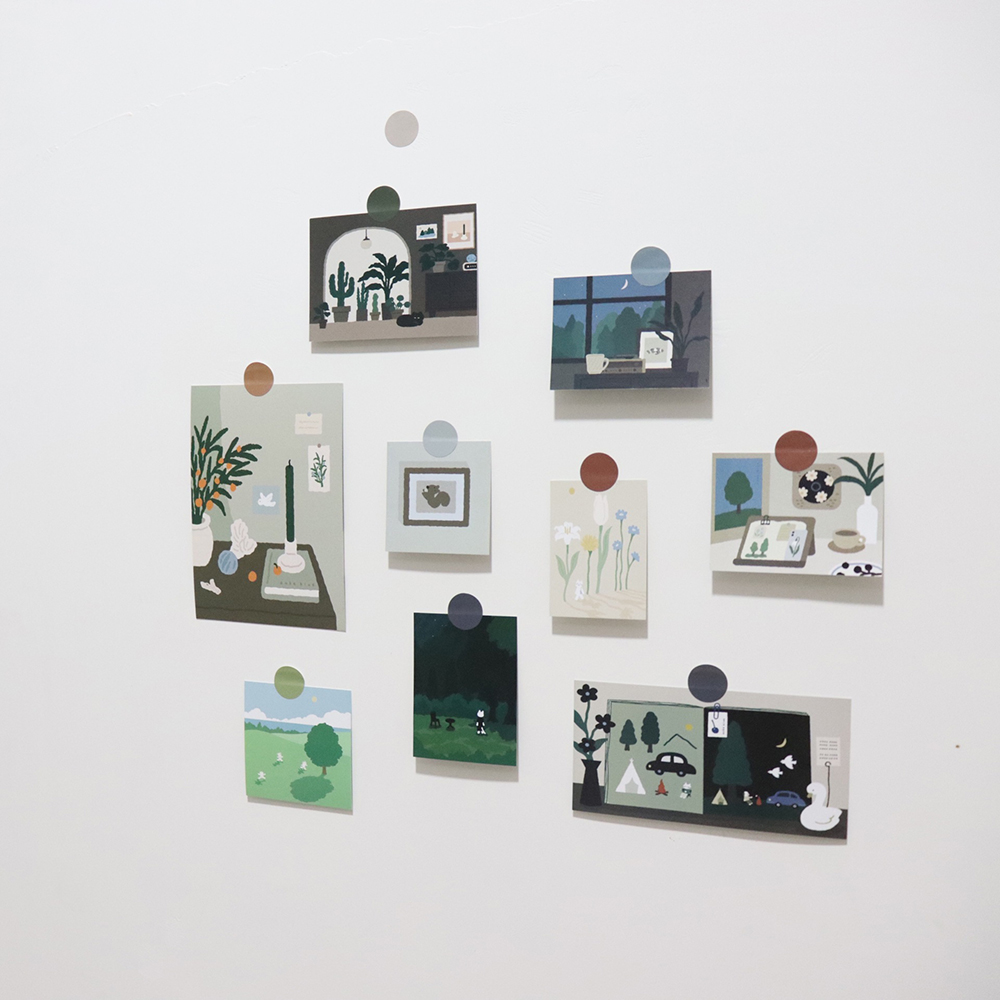 Set 9 thẻ ảnh cây rừng đạo cụ trang trí chụp ảnh