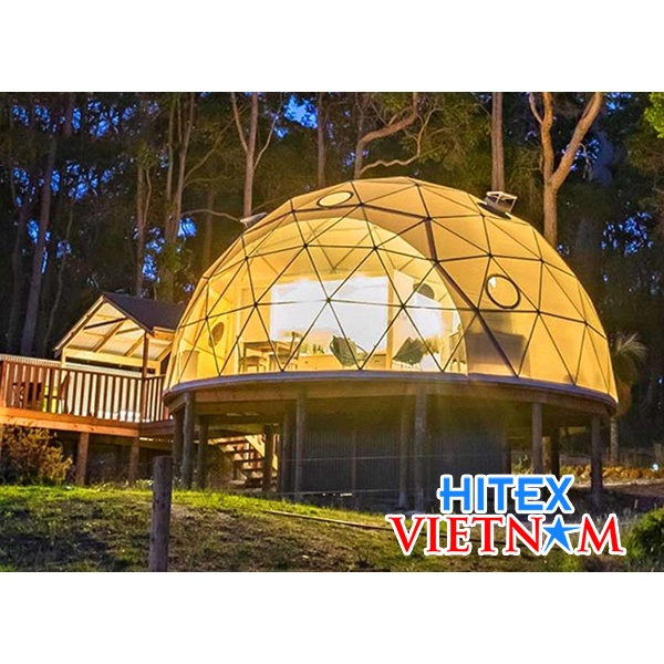 Nhà tròn khung thép - nhà mái vòm khung thép - nhà tròn homestay đường kính 4m