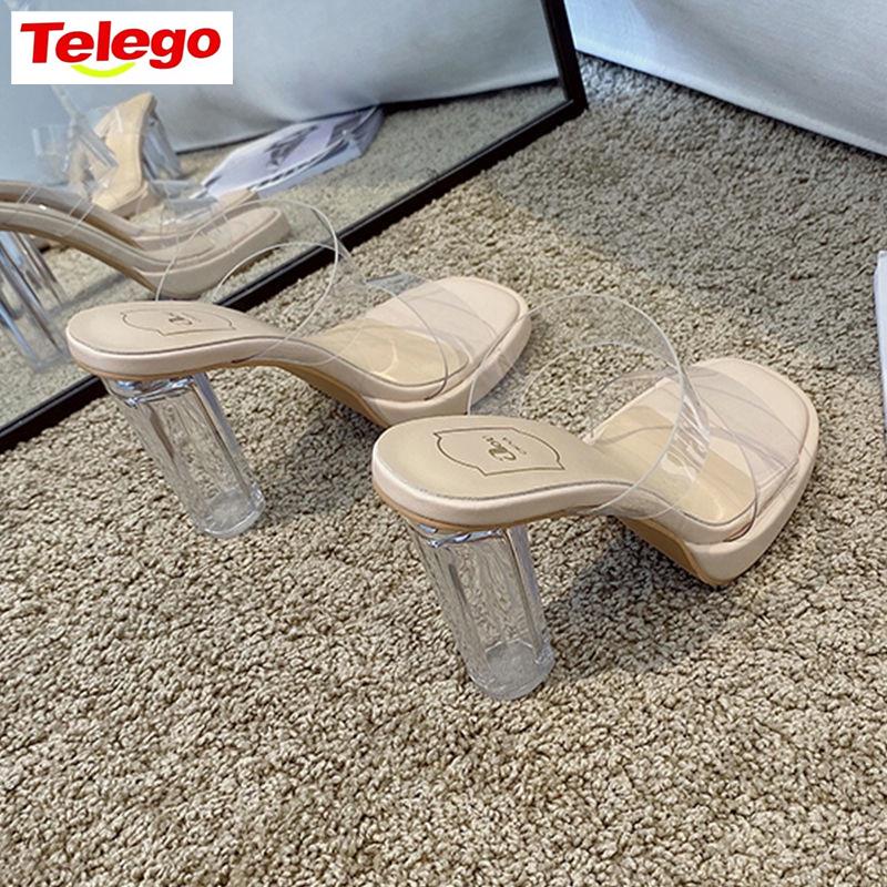 Dép Cao Gót Quai Trong Suốt Thời Trang Dành Cho Nữ 2022