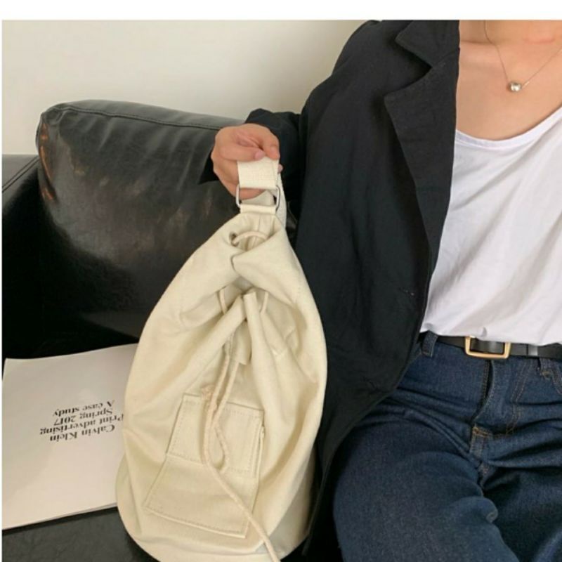Balo 1 dây, dây rút, vải canvas - BALO 1 DÂY