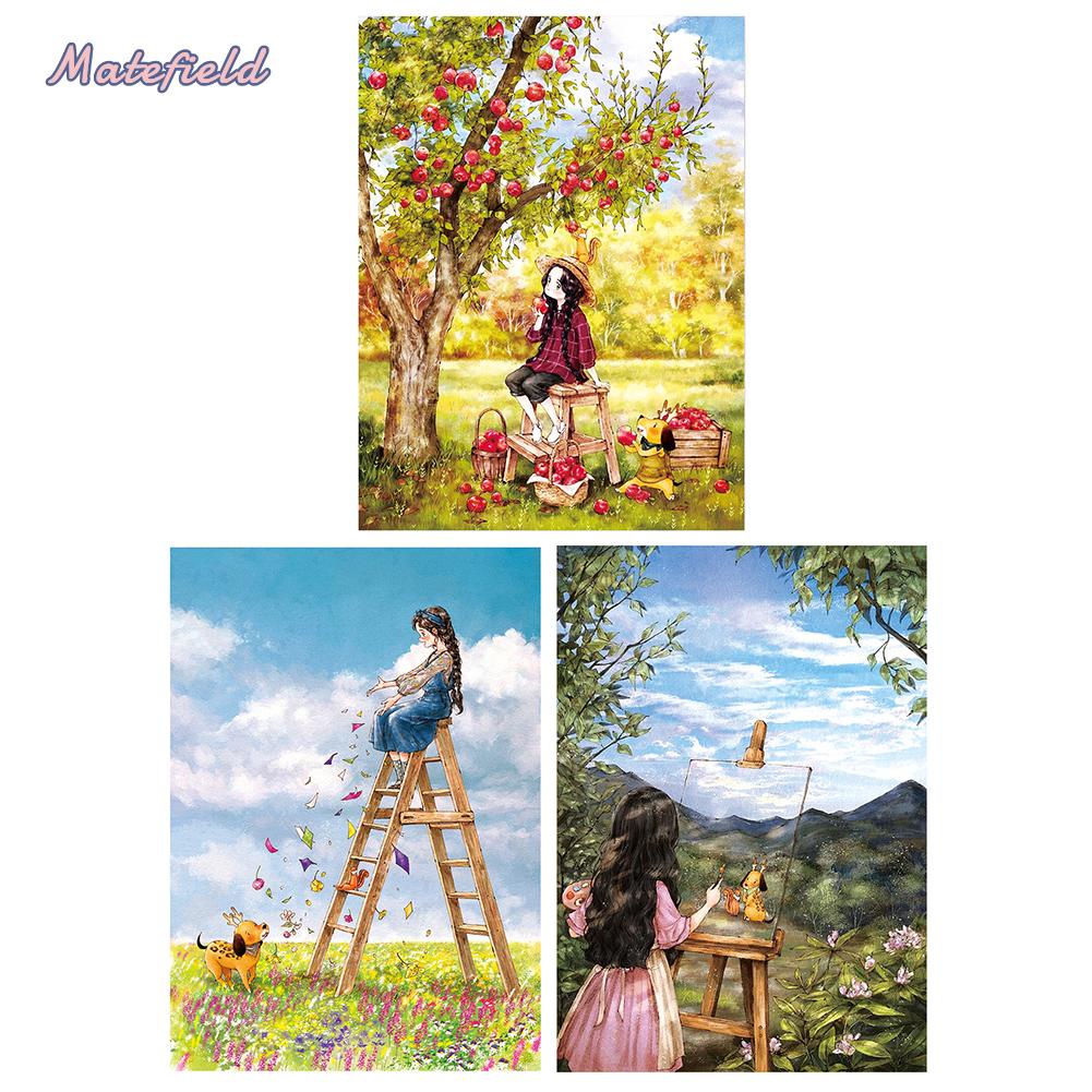 Tranh Thêu Chữ Thập Hình Cô Gái 11ct 53x72cm