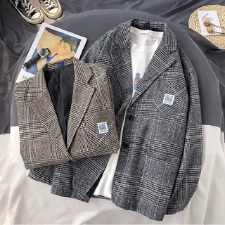 Áo khoác vest Blazer nam kẻ caro phong cách Hàn Quốc ( ảnh thật ở cuối )