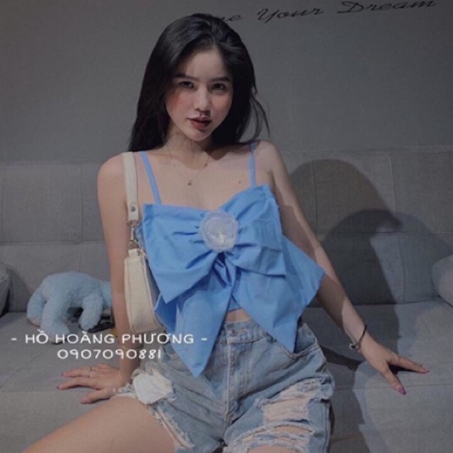 [Mã FAMAYWA giảm 10K đơn 50K] ÁO HAI DÂY NƠ ĐÍNH HOA | BigBuy360 - bigbuy360.vn