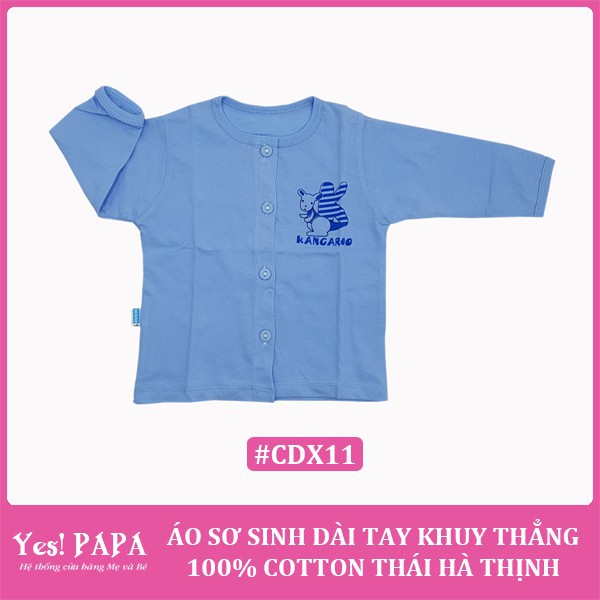 Áo sơ sinh dài tay khuy thẳng 100% cotton Thái Hà Thịnh