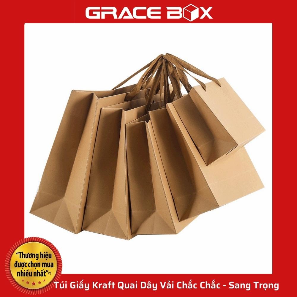 {Giá Sỉ} Túi Giấy Kraft Quai Dây Vải Chắc Chắc - Sang Trọng - Siêu Thị Bao Bì Grace Box