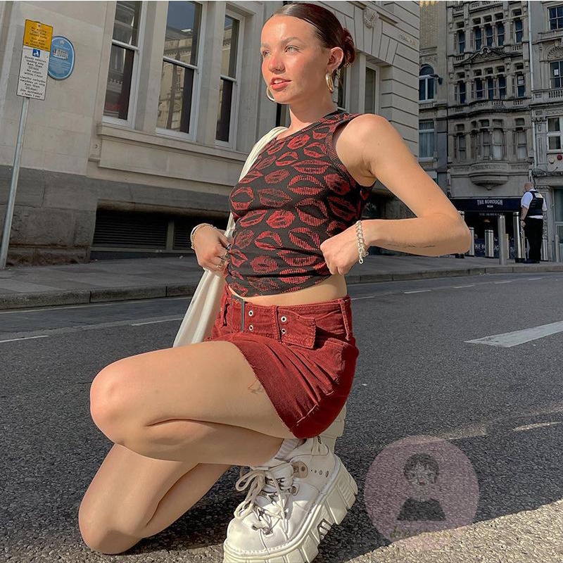 Áo Sát Nách Cổ Tròn Hở Lưng In Họa Tiết Thời Trang Mùa Hè Cho Nữ